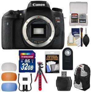 Canon EOS Rebel T6S Wi-Fi Digital SLR Camera Body with 32GB Card + Backpack + Tripod + Diffusers + Remote + Kit 5