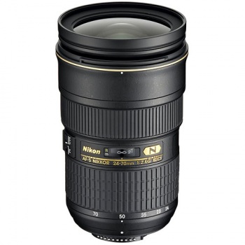 Nikon Zoom Wide Angle-Telephoto AF-S Zoom Nikkor 24-70mm f/2.8G ED Autofocus Lens (Black)