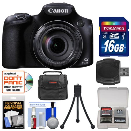 Canon PowerShot SX60 HS Wi-Fi Digital Camera with 16GB Card + Case + Flex Tripod + Kit