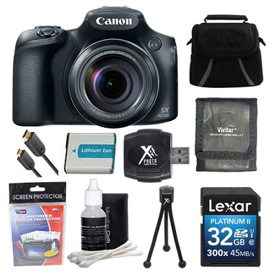  Canon PowerShot SX60 HS Digital Camera 32GB Ultimate Bundle 