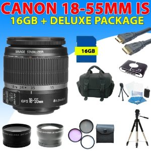 Deluxe Accessory Kit for Canon EOS Rebel Xt, Xti Dslr Cameras Includes Canon 18-55mm 1855mm F/3.5-5.6 Ef-s Is Lens and More (16gb 4lens Kit)