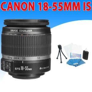 Canon 18-55mm 1855mm f/3.5-5.6 EF-S IS Lens + Lens Cleaning Kit For Canon EOS Rebel XT, XTi DSLR Cameras