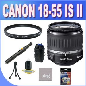 Canon EF-S 18-55mm f/3.5-5.6 IS II SLR Lens - Mark II + UV Filter + Lens Pen Cleaner + Shock Proof Deluxe Lens Case + Microfiber Cleaning Cloth + Accessory Saver Bundle! 