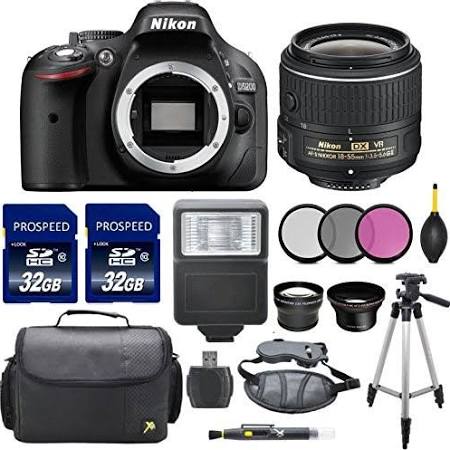 Nikon D5200 24.1 MP CMOS Digital SLR with Nikon 18-55mm VR II Lens + 2pcs 32GB High Speed Memory Cards + Camera Carrying Case + 3PC Filter Kit 16