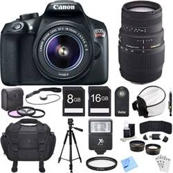 Canon EOS Rebel T6 Digital SLR Camera w/ EF-S 18-55mm is II + 70-300mm Lens kit 12