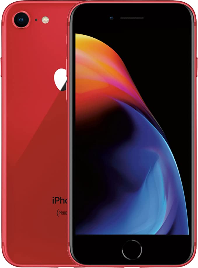 Apple iPhone 8, 64GB, RED- Unlocked (Renewed)