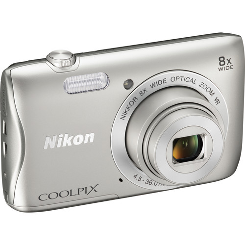  Nikon COOLPIX S3700 Digital Camera (Silver) 