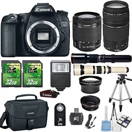 Canon EOS 70D 20.2MP DSLR Camera+canon 18-55mm Is STM Lens+ Canon kit 14