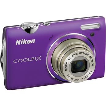 Nikon Coolpix S5100, 12.2 Megapixel, 5x Wide Optical Zoom Lens, 720p HD Video, Digital Camera (Purple)