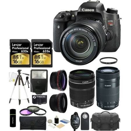 Canon EOS Rebel T6S 24.2MP CMOS D-SLR Camera + 18-135mm Is STM + 55-250mm STM Lenses + 32GB Bundle kit 6