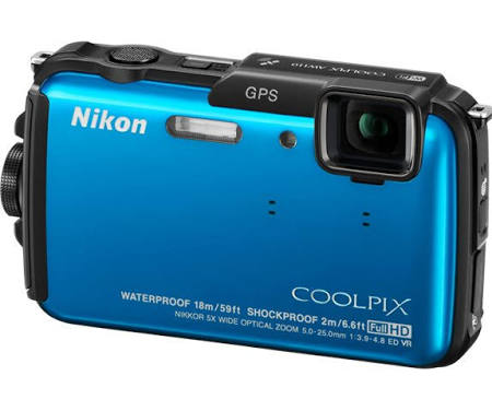 Nikon Coolpix AW110 16.0 MP Compact Digital Camera - Blue