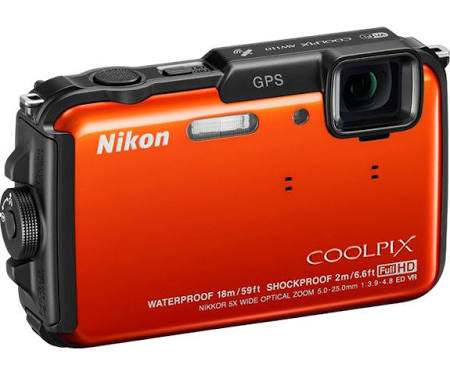 Nikon Coolpix AW110 16.0 MP Compact Digital Camera - Orange