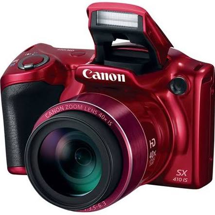 Canon PowerShot SX410 IS 20.0 MP Compact Digital Camera - 720p - Red