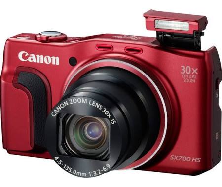 Canon PowerShot SX700 HS Compact Digital Camera - 1080p - 16.1 MP - Red