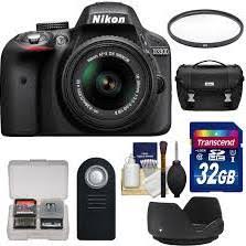 Nikon D3300 Digital SLR Camera & 18-55mm G VR DX II AF-S Zoom Lens (Black) with 32GB Card + Case + Filter + Hood + Remote + Kit 34