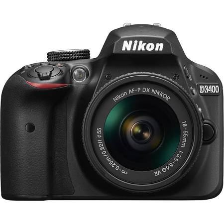 Nikon D3400 DX-Format 24.2MP DSLR Camera with 18-55mm Lens (Black)