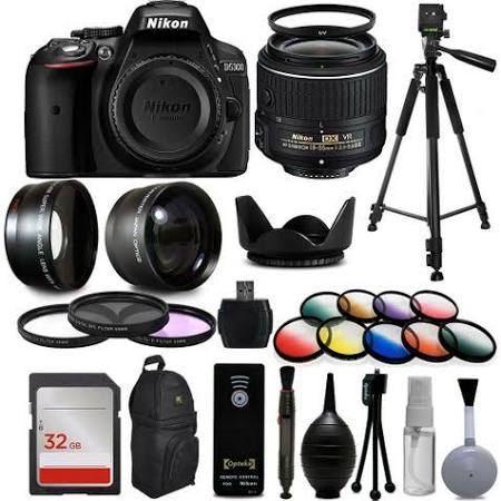 Nikon D5300 Digital DSLR Camera + 18-55mm VR II + Wide Angle with Fisheye & Macro Effects + 30 PC Accessory Bundle + 60 kit 9