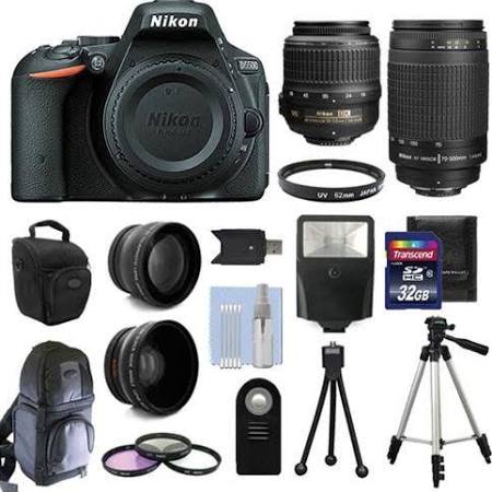 Nikon D5500 Digital SLR Camera + 4 Lens kit: 18-55mm VR + 70-300 mm + 32GB Kit 3