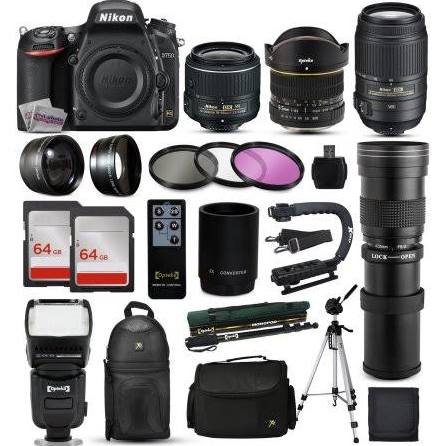 Nikon D750 DSLR Camera 18-55mm VR II 55-300mm VR 420-800mm 128GB More ND75018556555300420800 kit 3