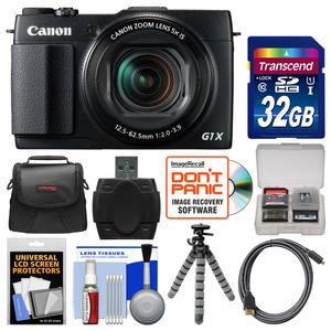 Canon PowerShot G1 X Mark II Wi-Fi Digital Camera with 32GB Card + Case + Tripod + Accessory Kit