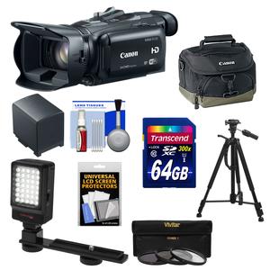 Canon Vixia HF G30 Flash Memory Wi-Fi 1080p HD Digital Video Camcorder with 64GB Card + Battery + Case + LED Video Light + 3 Filters + Tripod + Accessory Ki