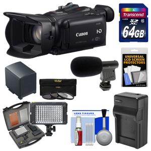 Canon Vixia HF G30 Flash Memory Wi-Fi 1080p HD Digital Video Camcorder with 64GB Card + Battery & Charger + LED Light + Microphone + 3 Filters + Accessory Kit