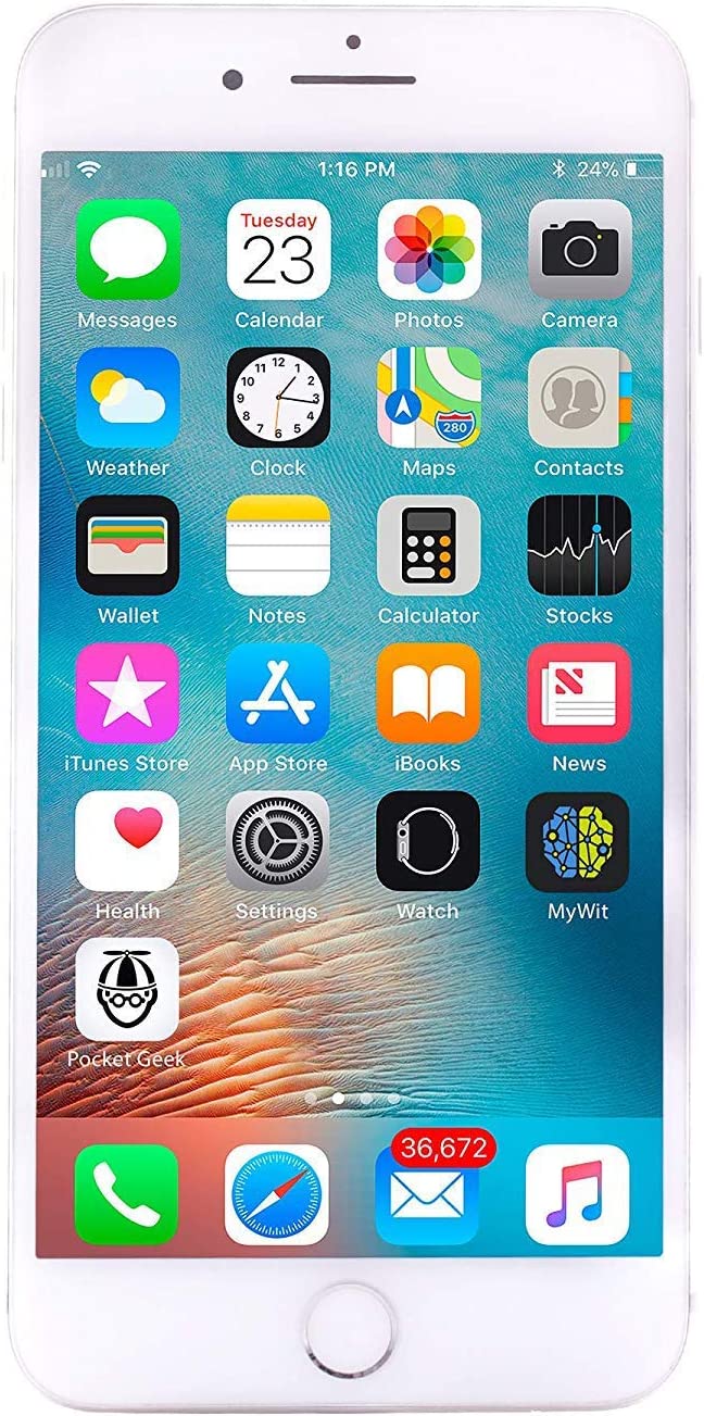 Apple iPhone 8 Plus, 64GB, Silver - Unlocked (Renewed)