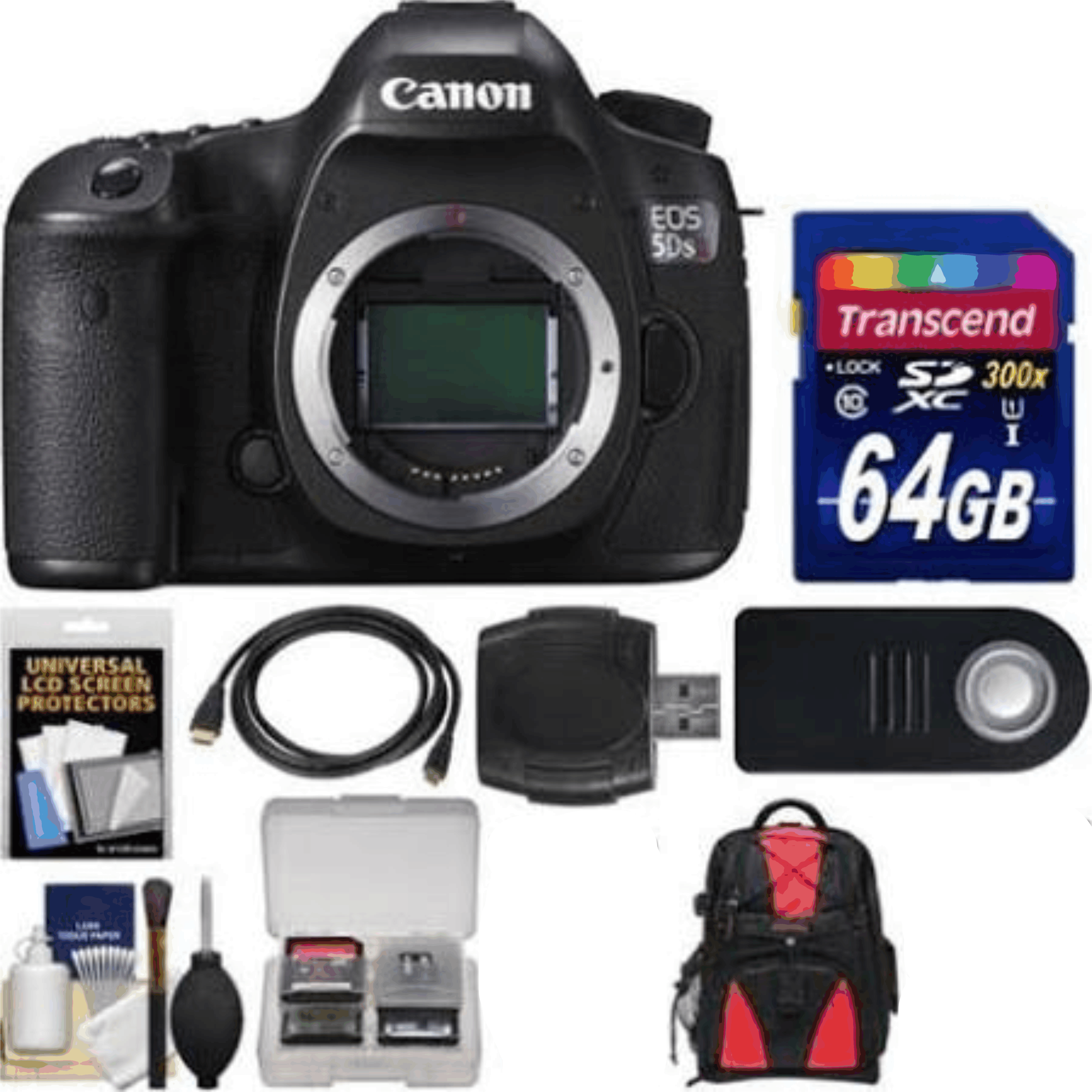 Canon Eos 5DS R Digital SLR Camera Body - Black - 64 GB Accessory KIT 10