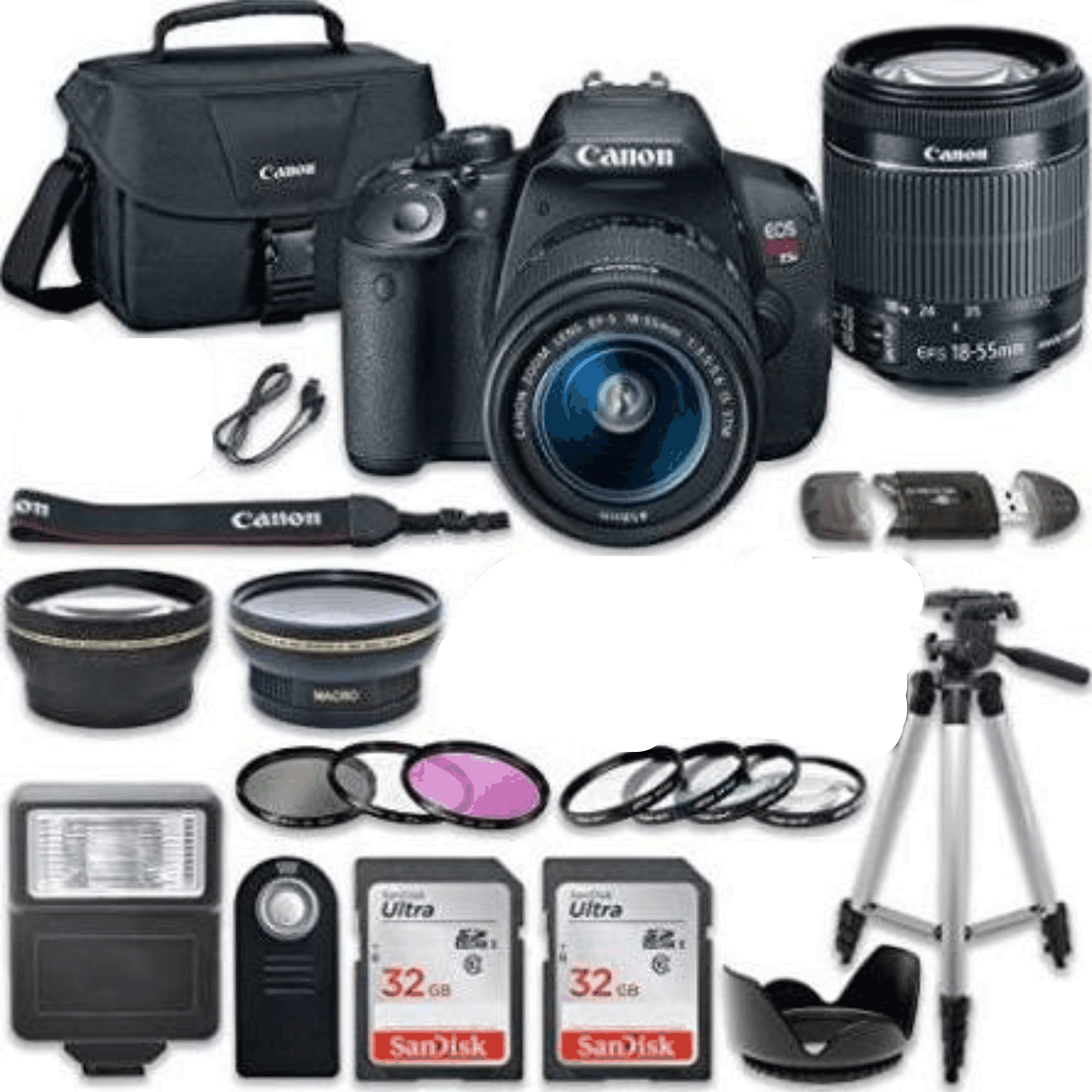  Canon EOS Rebel T5i 18.0 MP CMOS Digital Camera HD Video with Canon EF-S 18-55mm f/3.5-5.6 Is STM Lens + 2pc 32GB Memory Cards + Accessory Kit 11