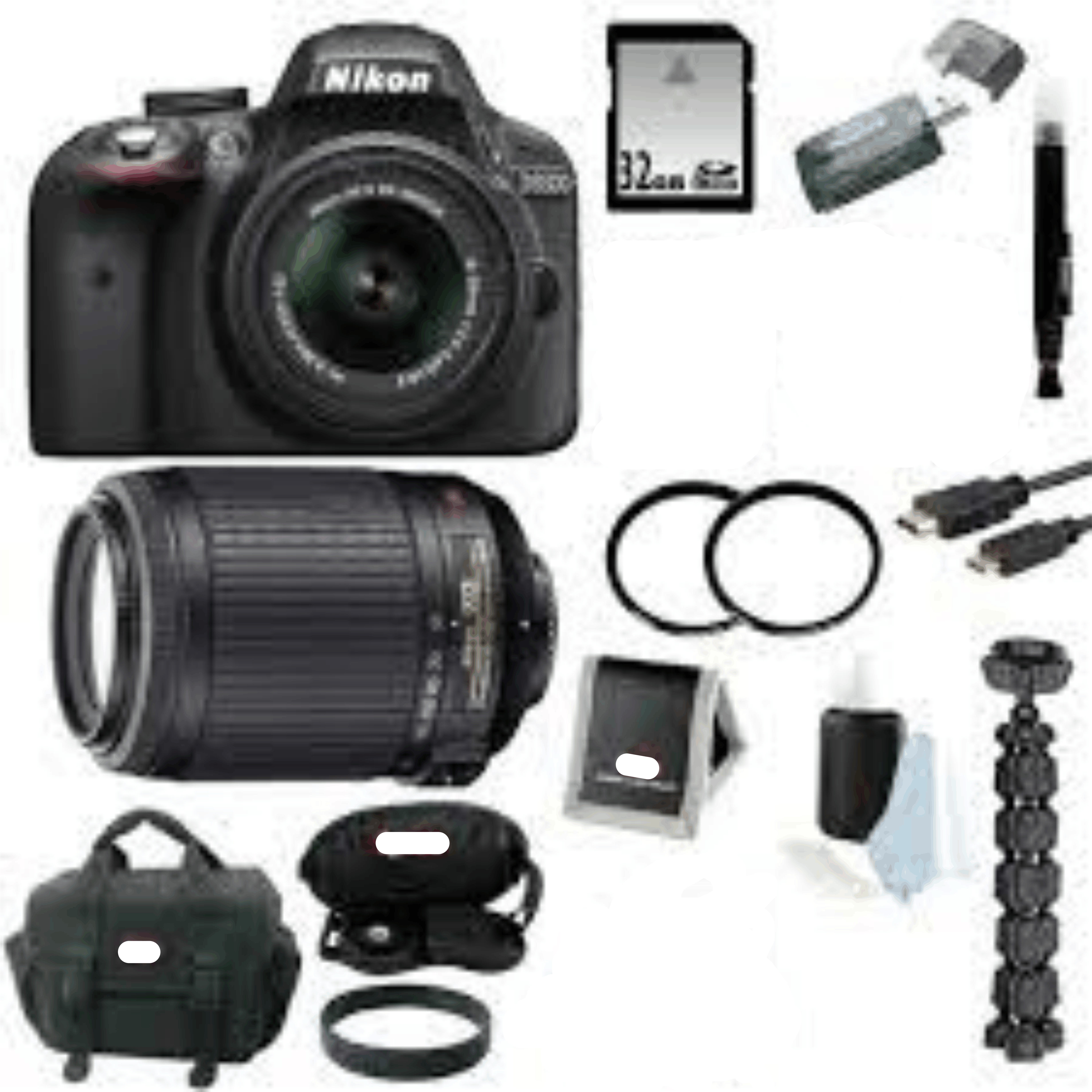 Nikon D3300 DSLR Camera with 18-55mm and 55-200mm Lens Bundle KIT 14