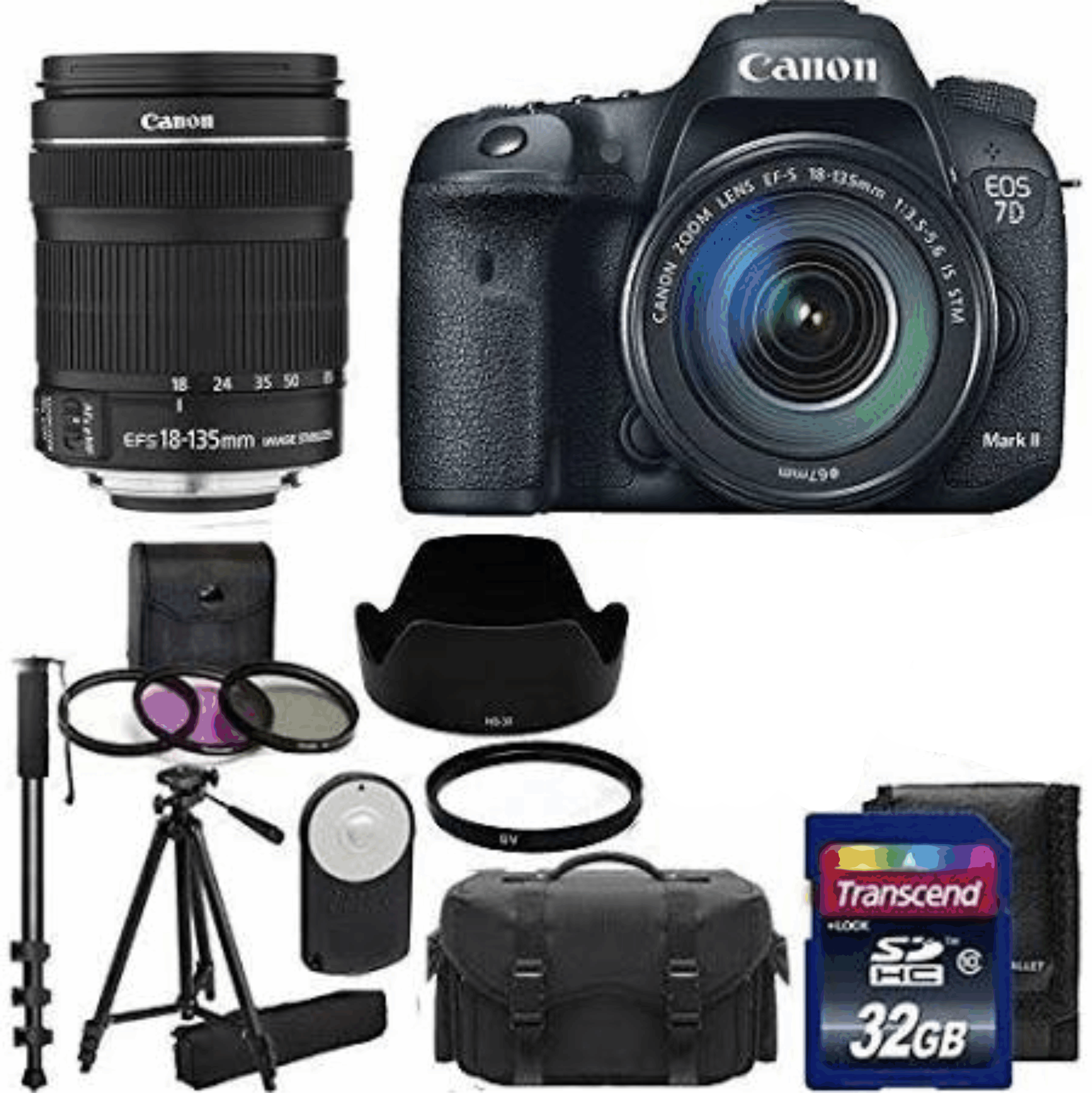 Canon Eos 7D Mark II Digital SLR Camera - 18-135 Stm Lens + 32 GB Top KIT 18