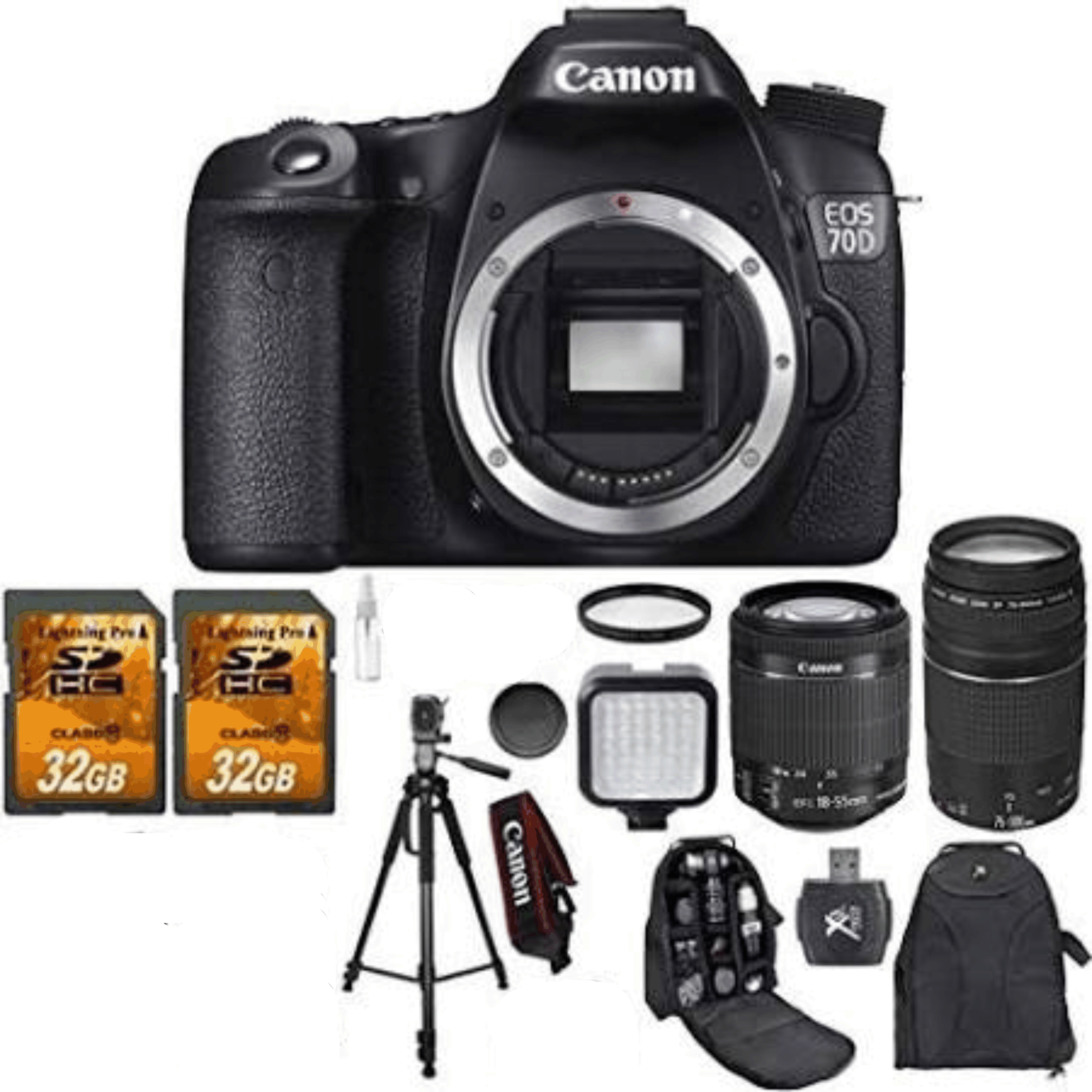 Canon EOS 70D 20.2 MP AF Full HD 1080p Digital SLR Camera with EF-S kit 18