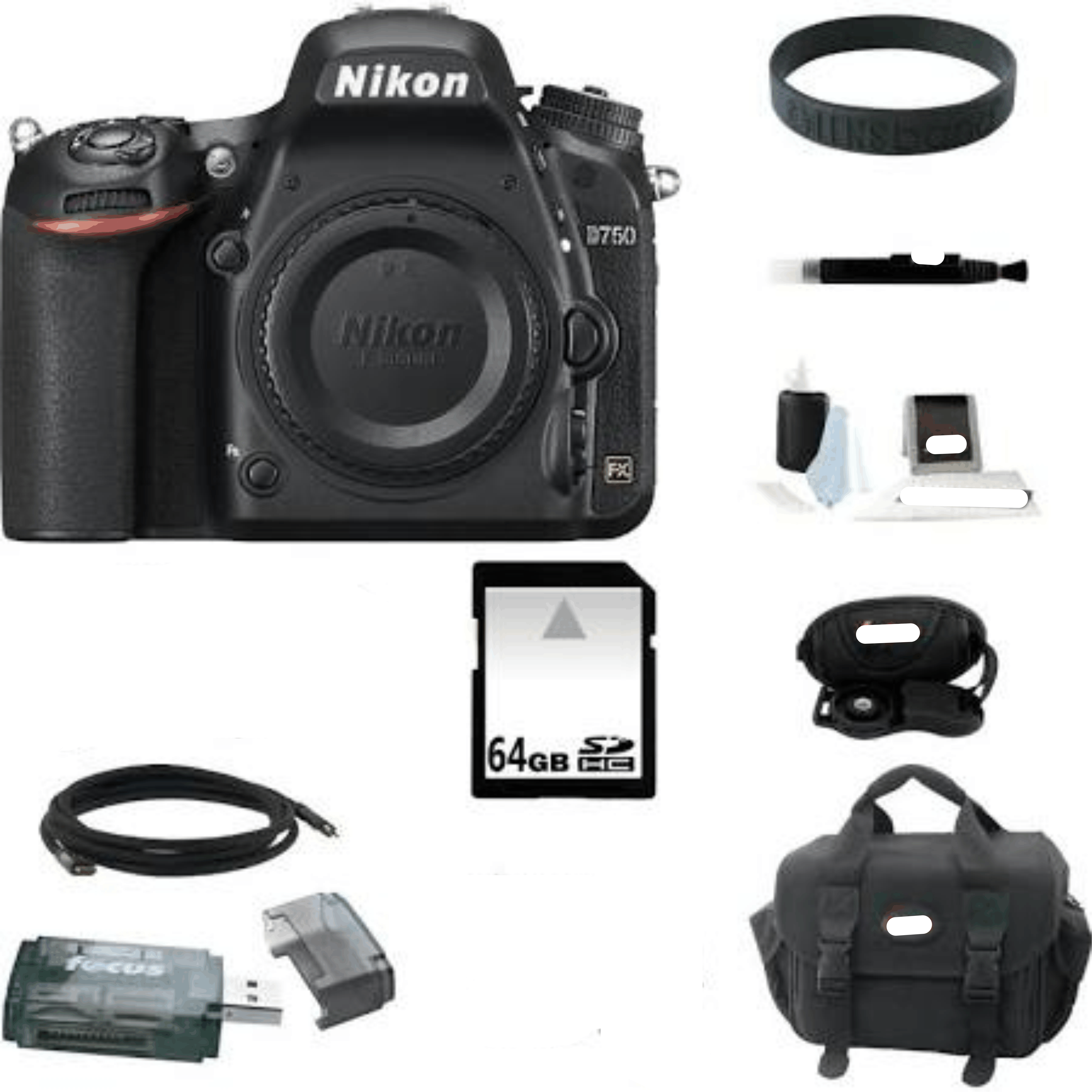 Nikon D750 FX-format Digital SLR Camera (Body Only) with 64 GB Deluxe Accessory Bundle kit 1