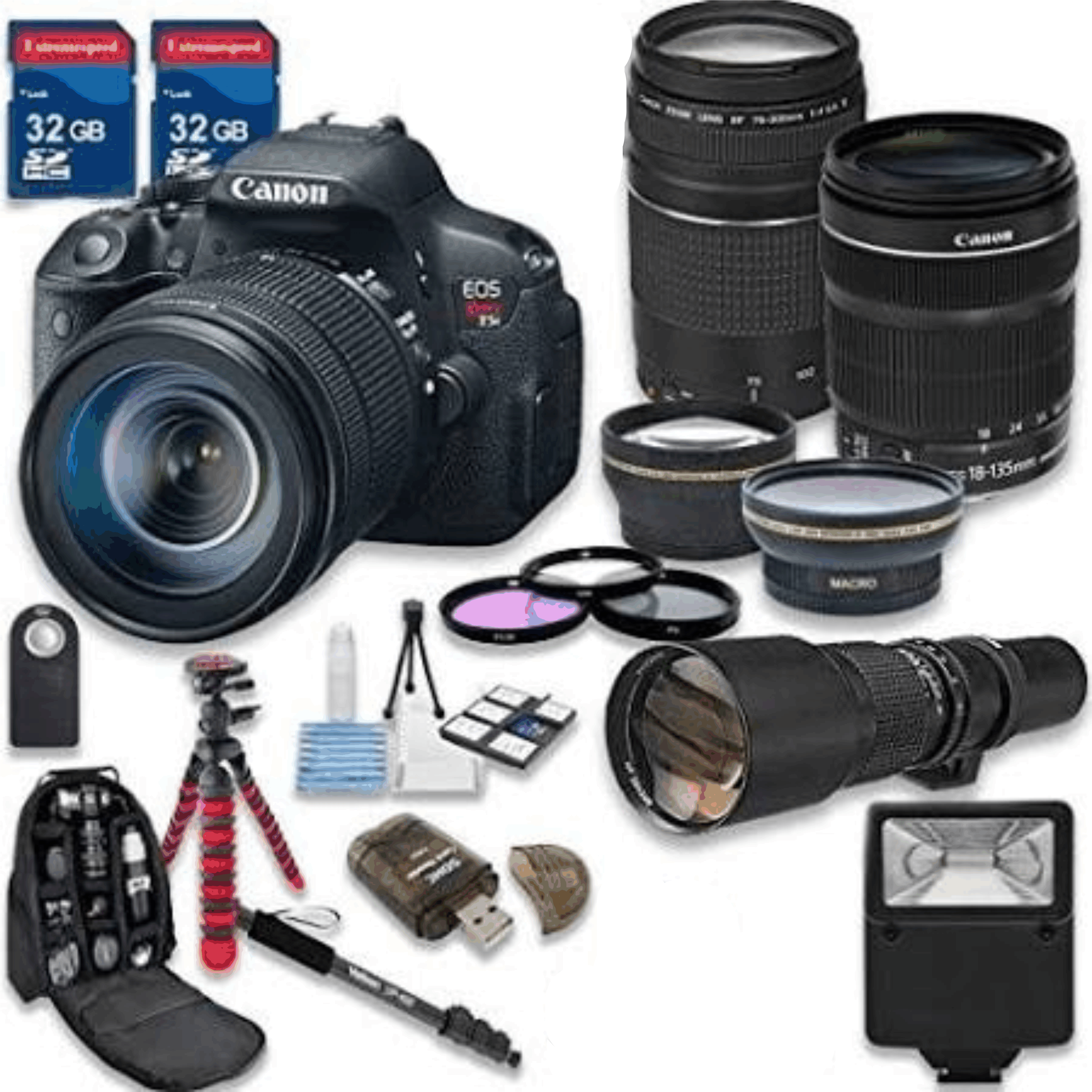 Canon EOS Rebel T5i 18.0 MP CMOS Digital Camera HD Video with Canon EF-S 18-135mm f/3.5-5.6 Is STM Lens + Canon EF 75-300mm f/4-5.6 III Lens kit 26