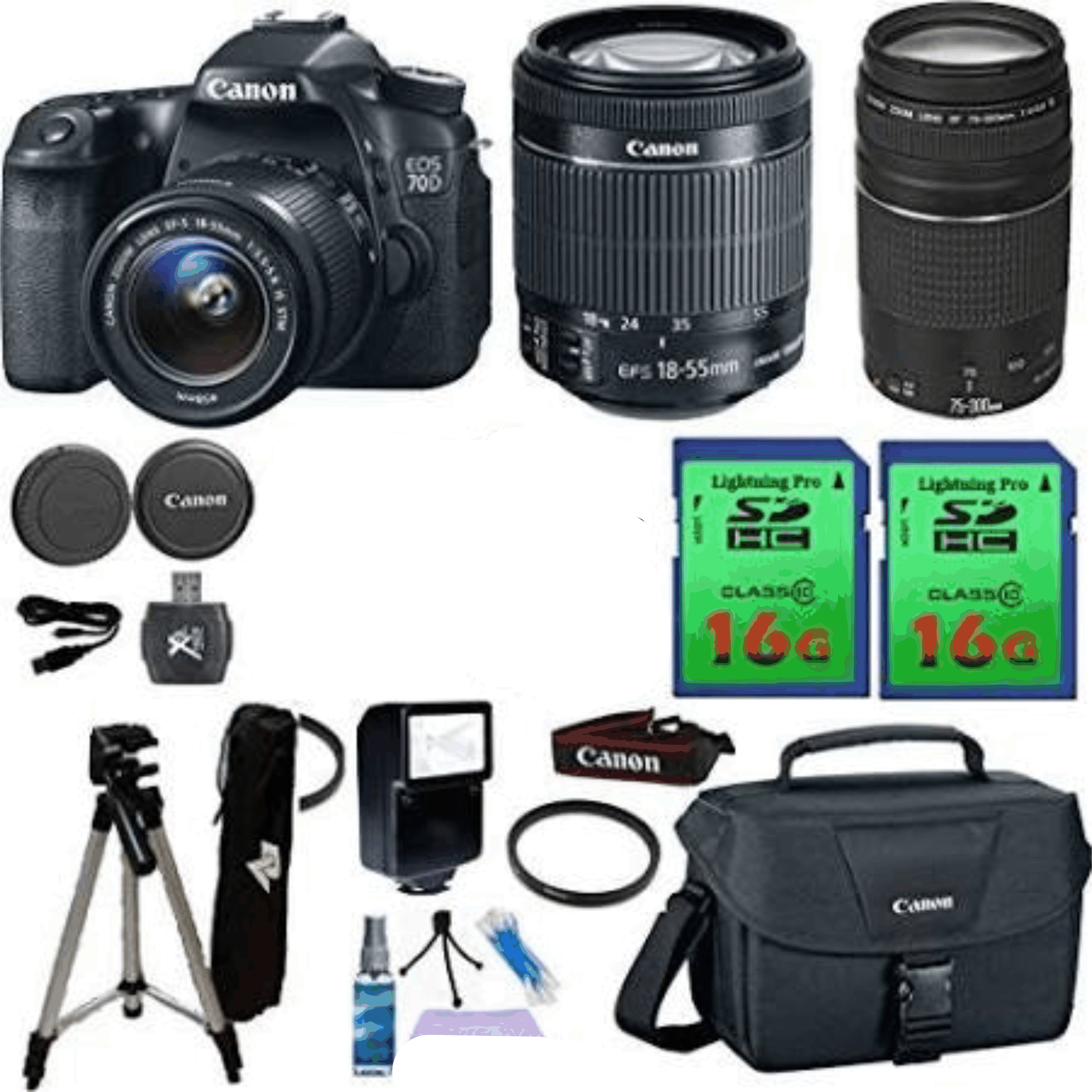 Canon EOS 70D Camera & 18-55mm Is STM Lens & 75-300mm III Lens kit 26