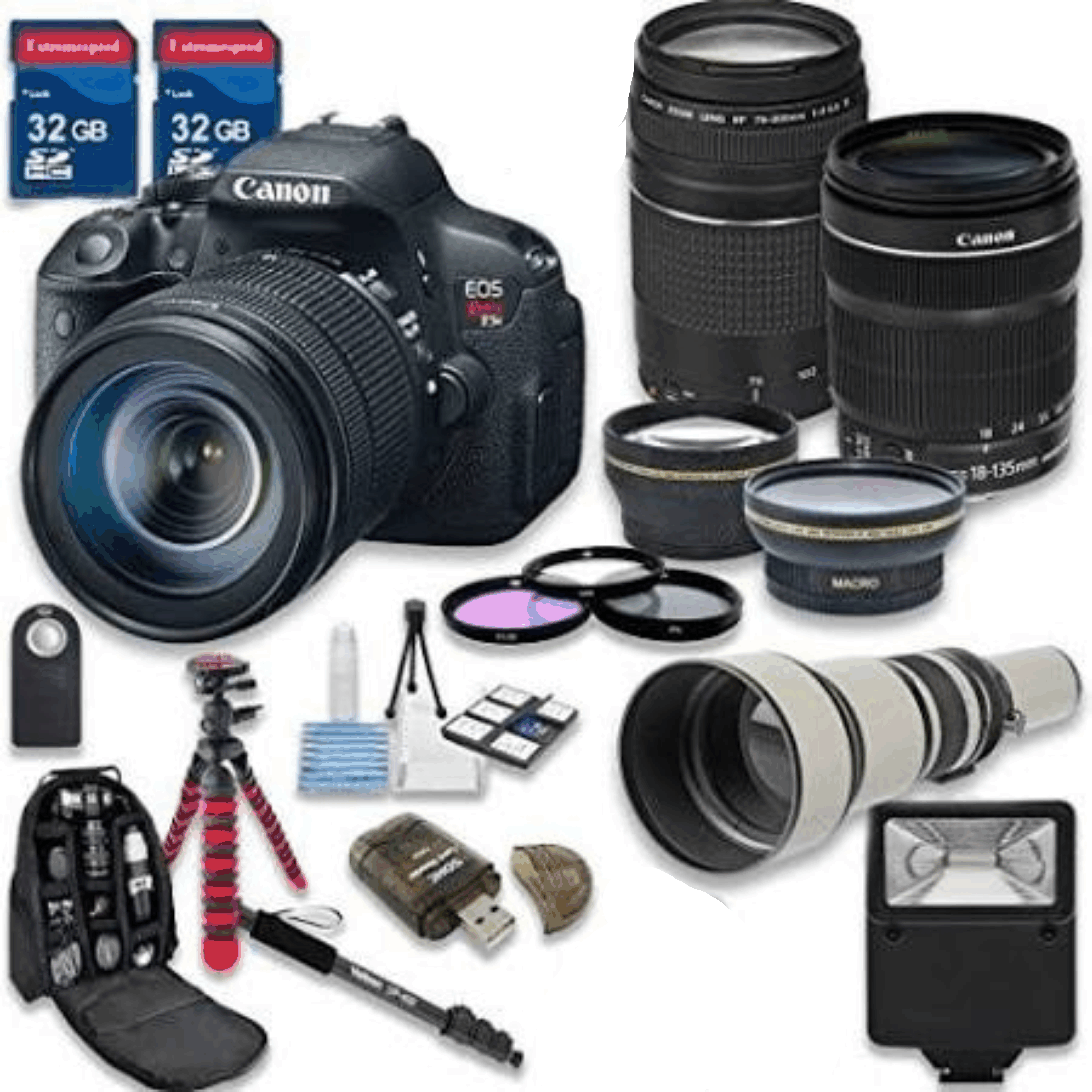 Canon EOS Rebel T5i 18.0 MP CMOS Digital Camera HD Video with Canon EF-S 18-135mm f/3.5-5.6 Is STM Lens + Canon EF 75-300mm f/4-5.6 III Lens kit 27