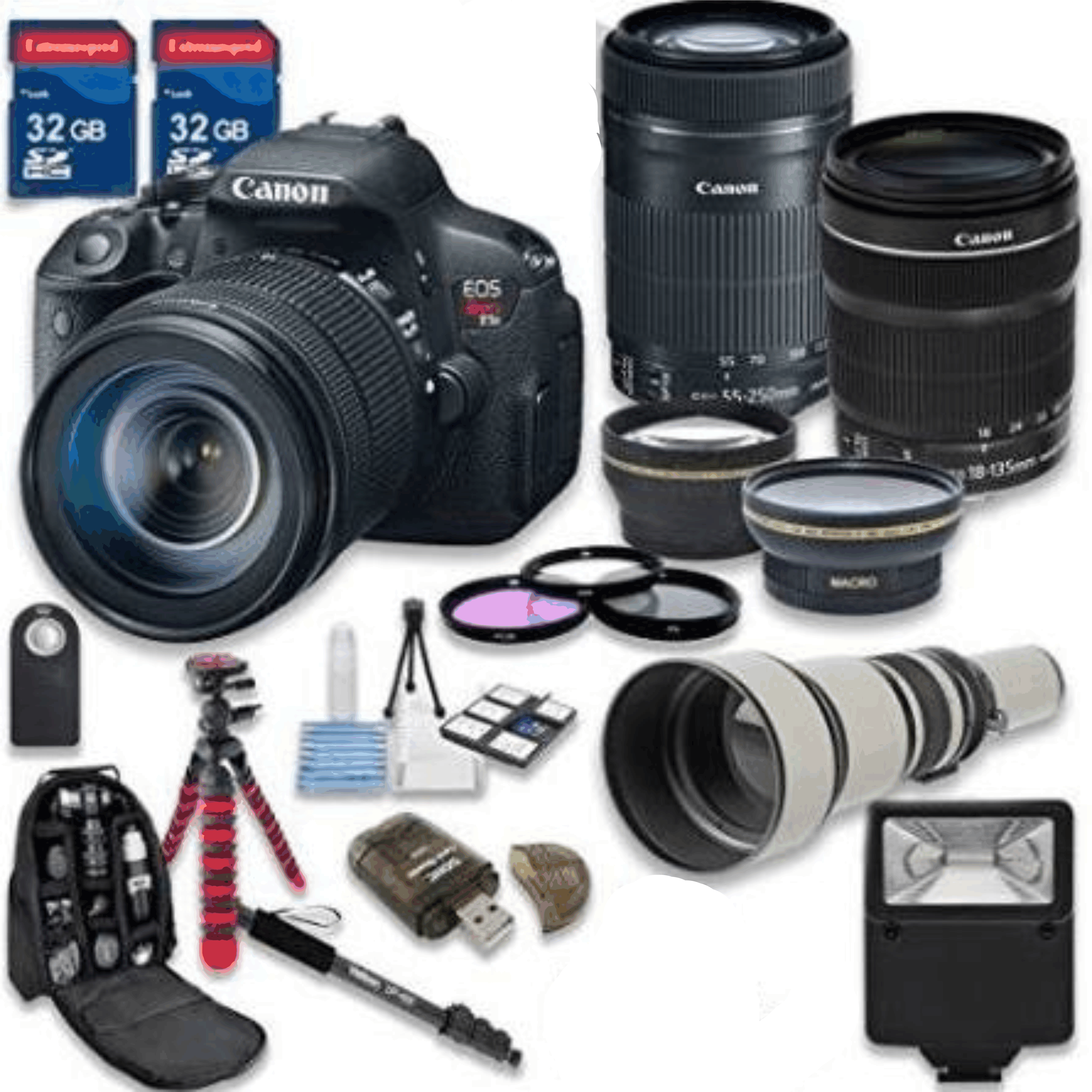 Canon EOS Rebel T5i 18.0 MP CMOS Digital Camera HD Video with Canon EF-S 18-135mm f/3.5-5.6 Is STM Lens + Canon EF-S 55-250mm f/4-5.6 Is STM Lens kit 29