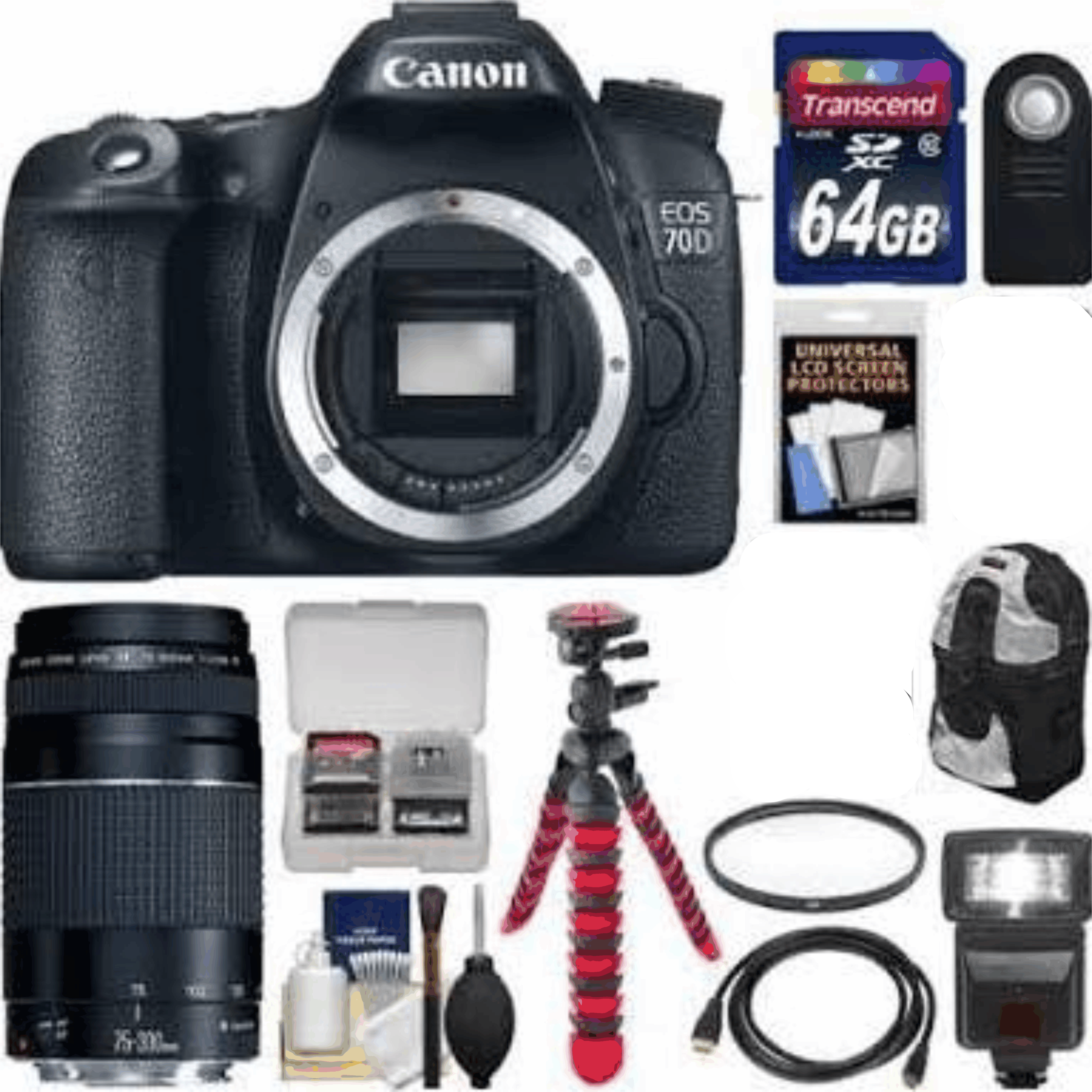 Canon EOS 70D Digital SLR Camera Body with 75-300mm III Lens kit 29