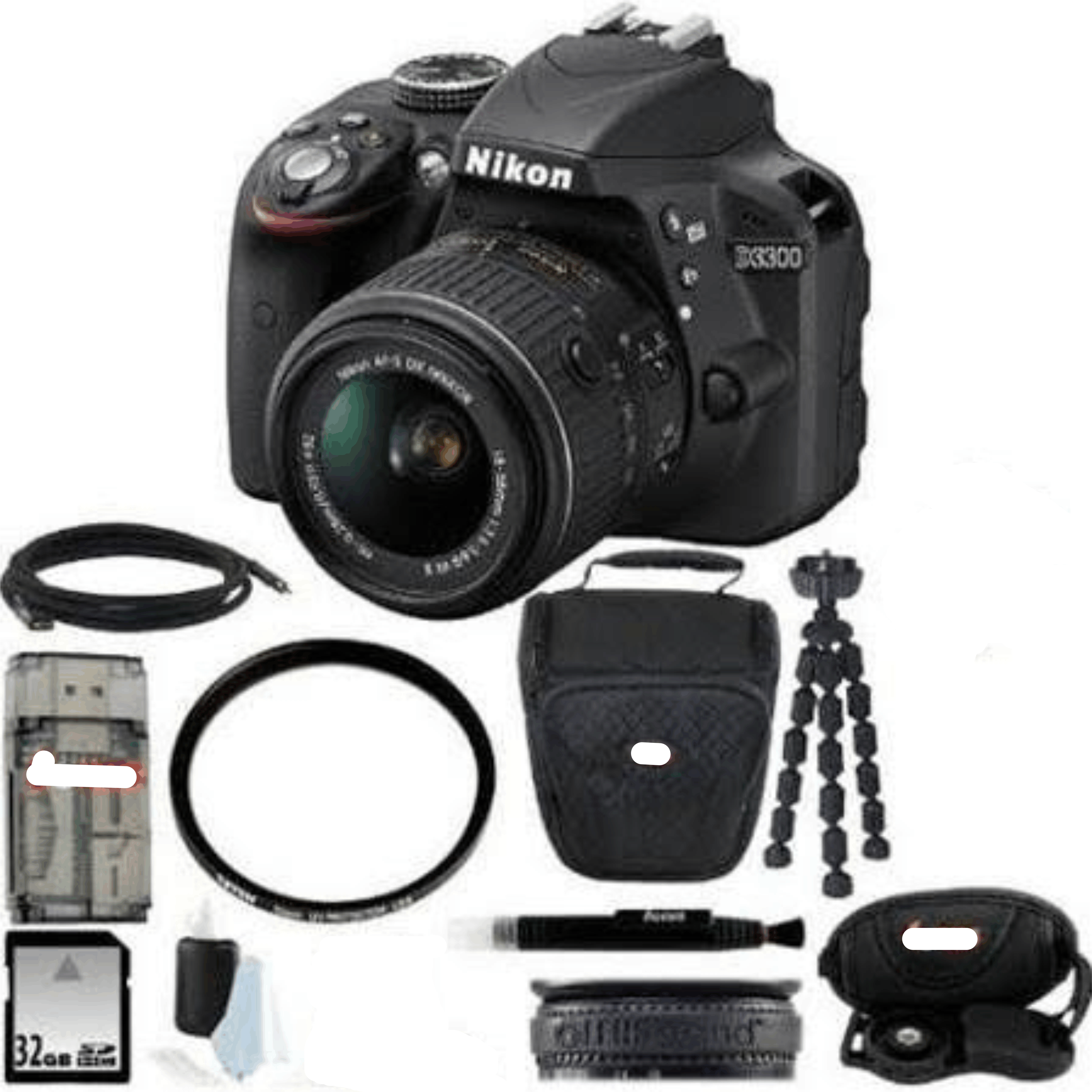 Nikon D3300 DSLR Camera w/ 18-55mm Lens (Black) & 32GB Bundle kit 2