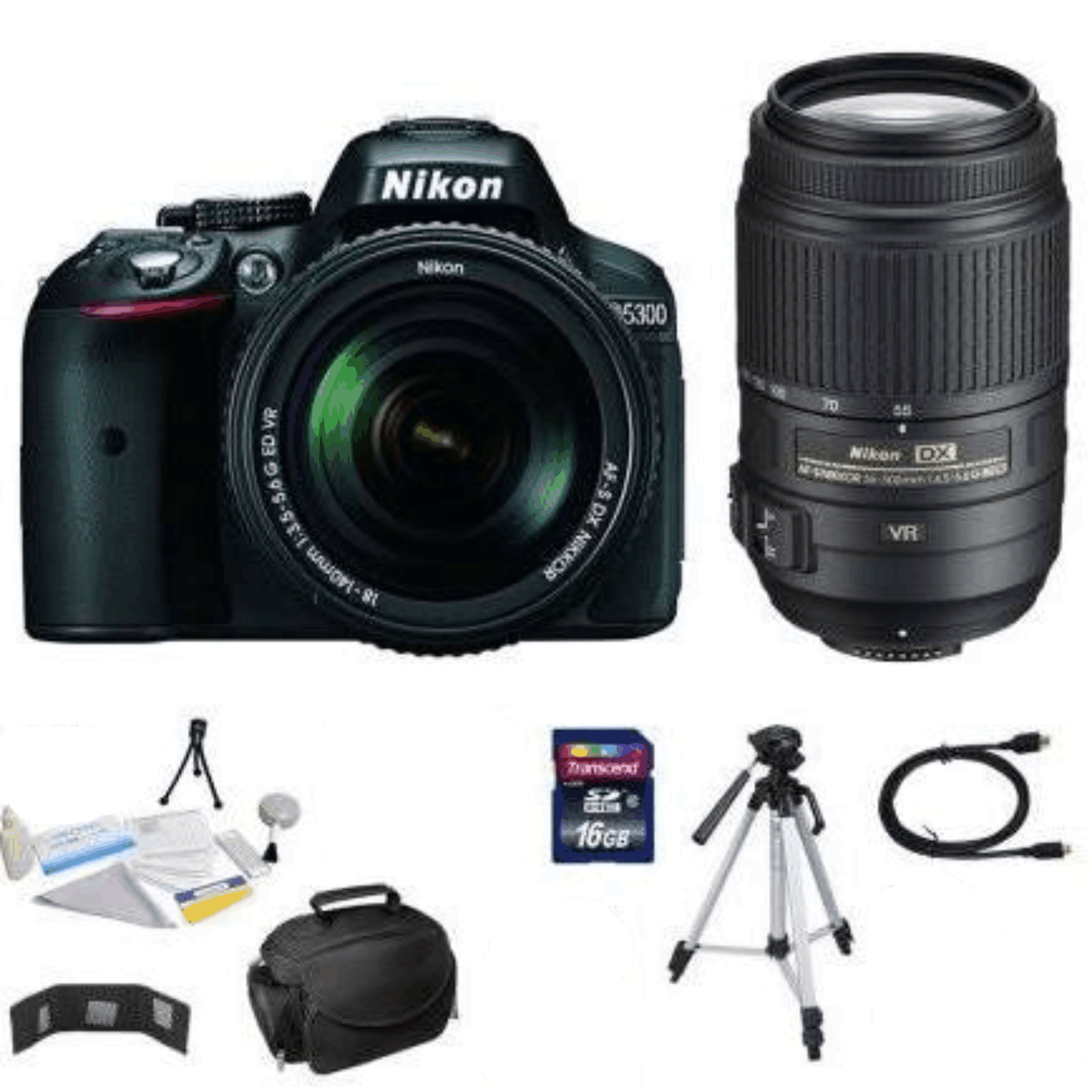 Nikon D5300 24.2MP Digital DSLR Camera (Black) & Nikon 18-55mm kit 2