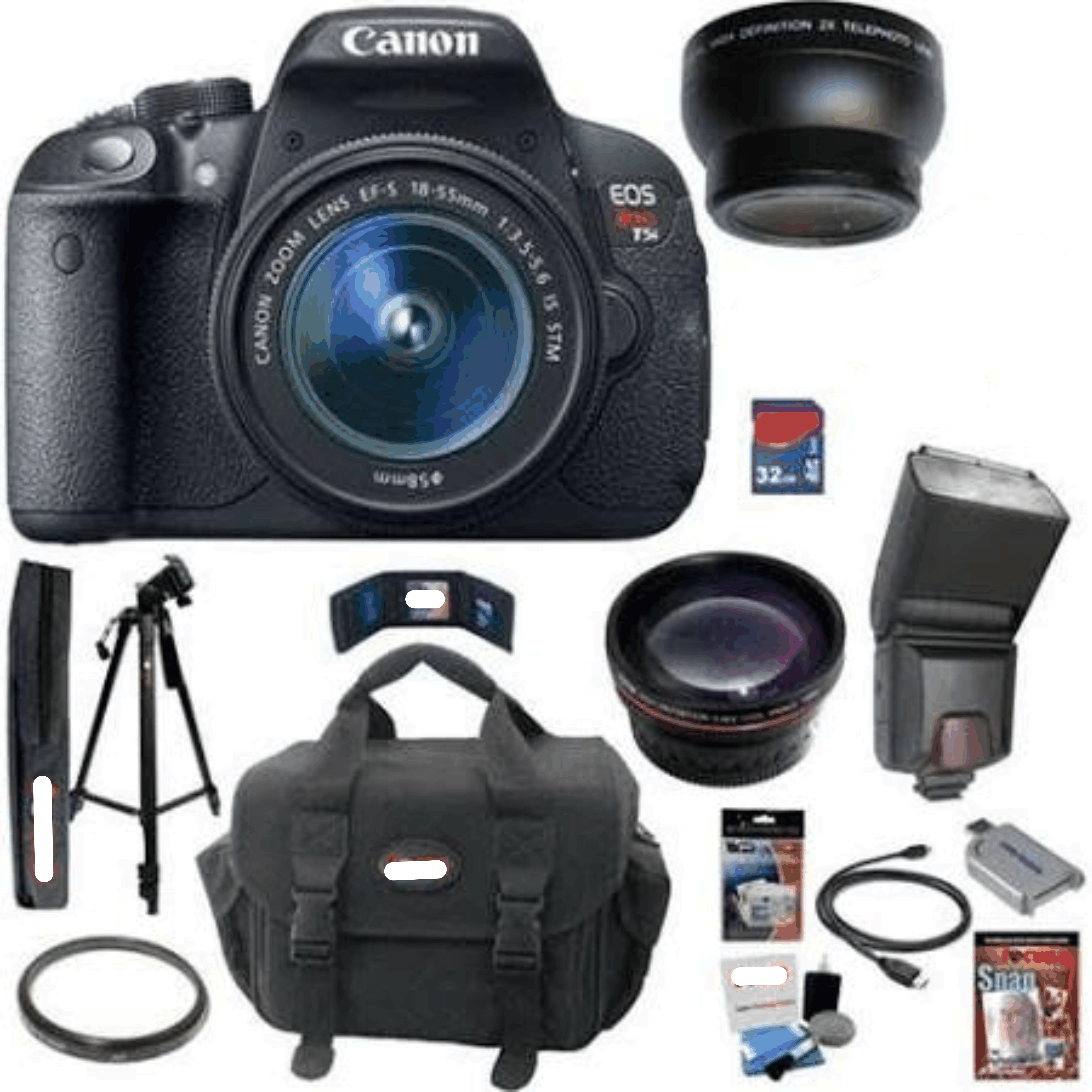 Canon T5i Bundle DSLR camera 18.0MP EOS Rebel with 18-55mm f/3.5-5.6 IS STM Zoom and SDHC 32GB Accessory Kit 2