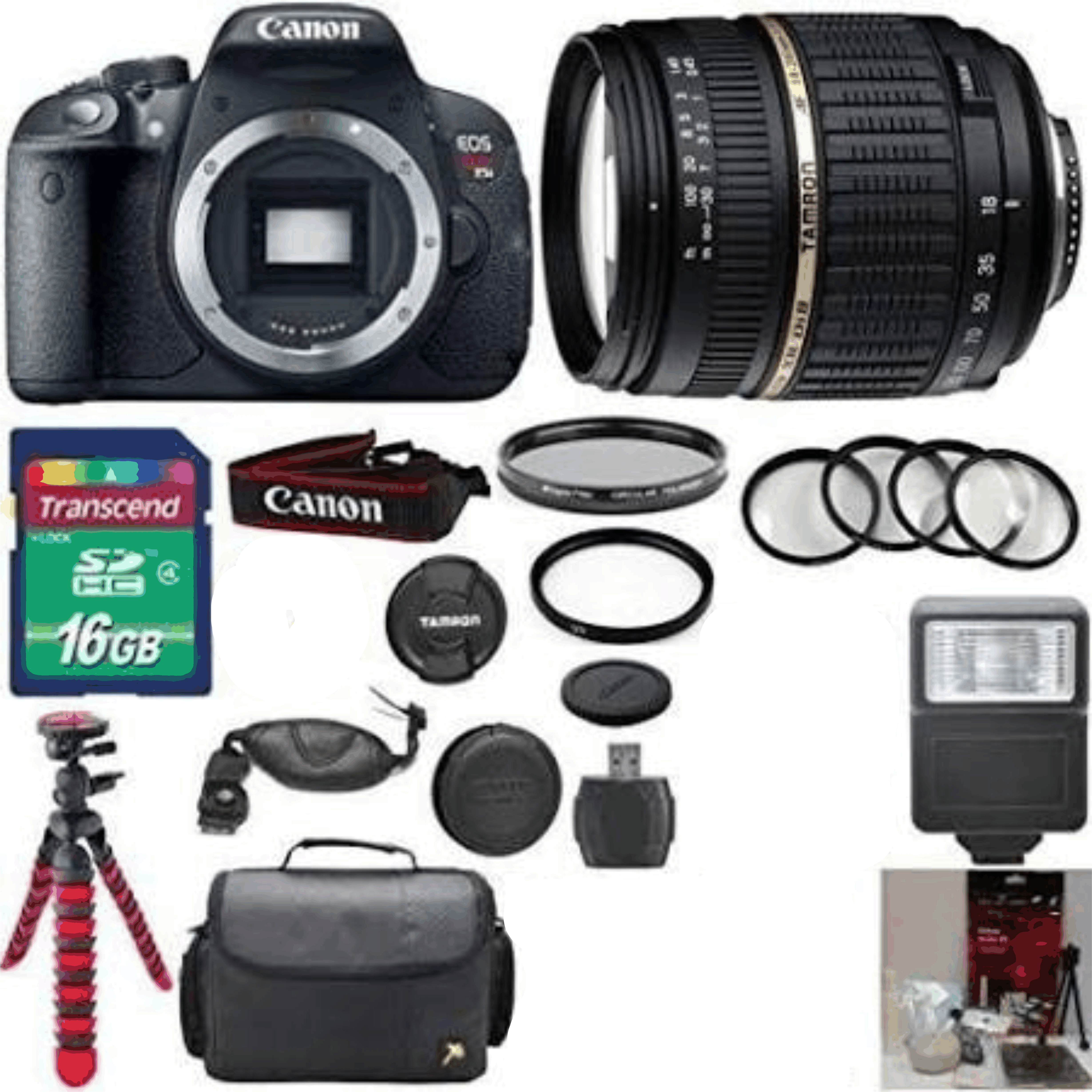 Canon EOS Rebel T5i DSLR Camera Body Bundle with Tamron 18-200mm All Purpose Zoom Lens + 4pc Macro Lens Set kit 32