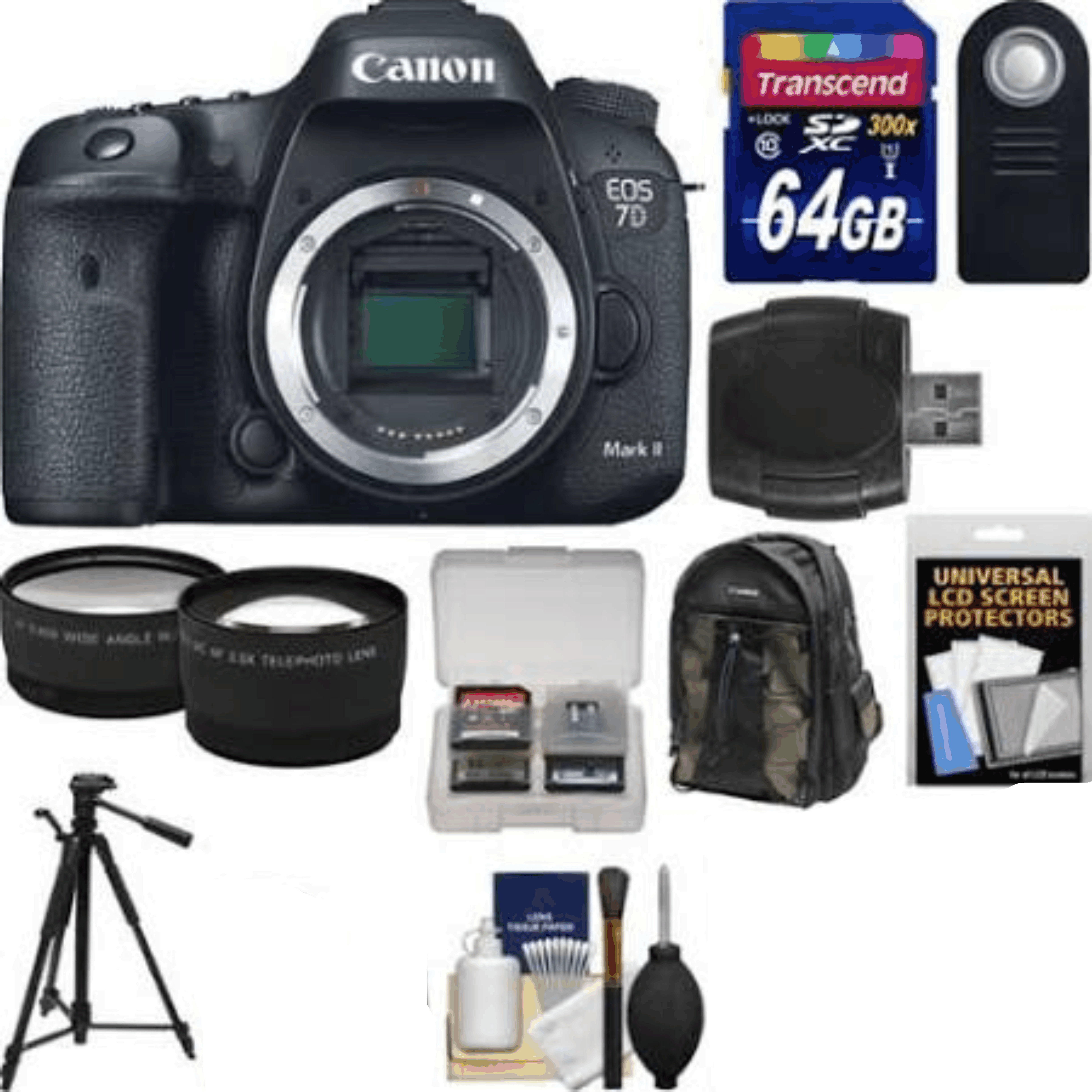 Canon EOS 7D Mark II GPS Digital SLR Camera Body with 64GB Card Kit 37