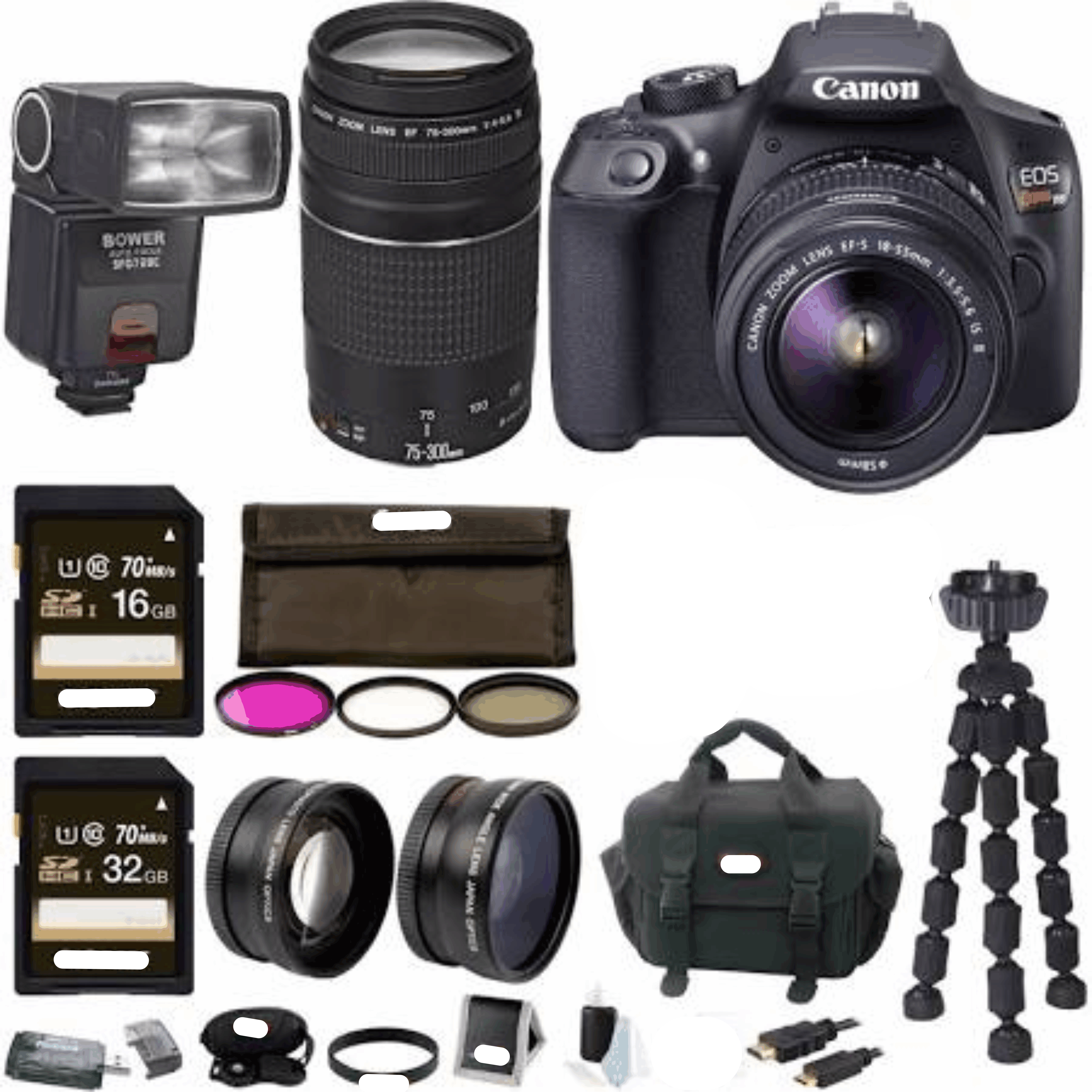 Canon EOS Rebel T6 18.0 MP DSLR Camera w/ 18-55mm & 75-300mm kit 3