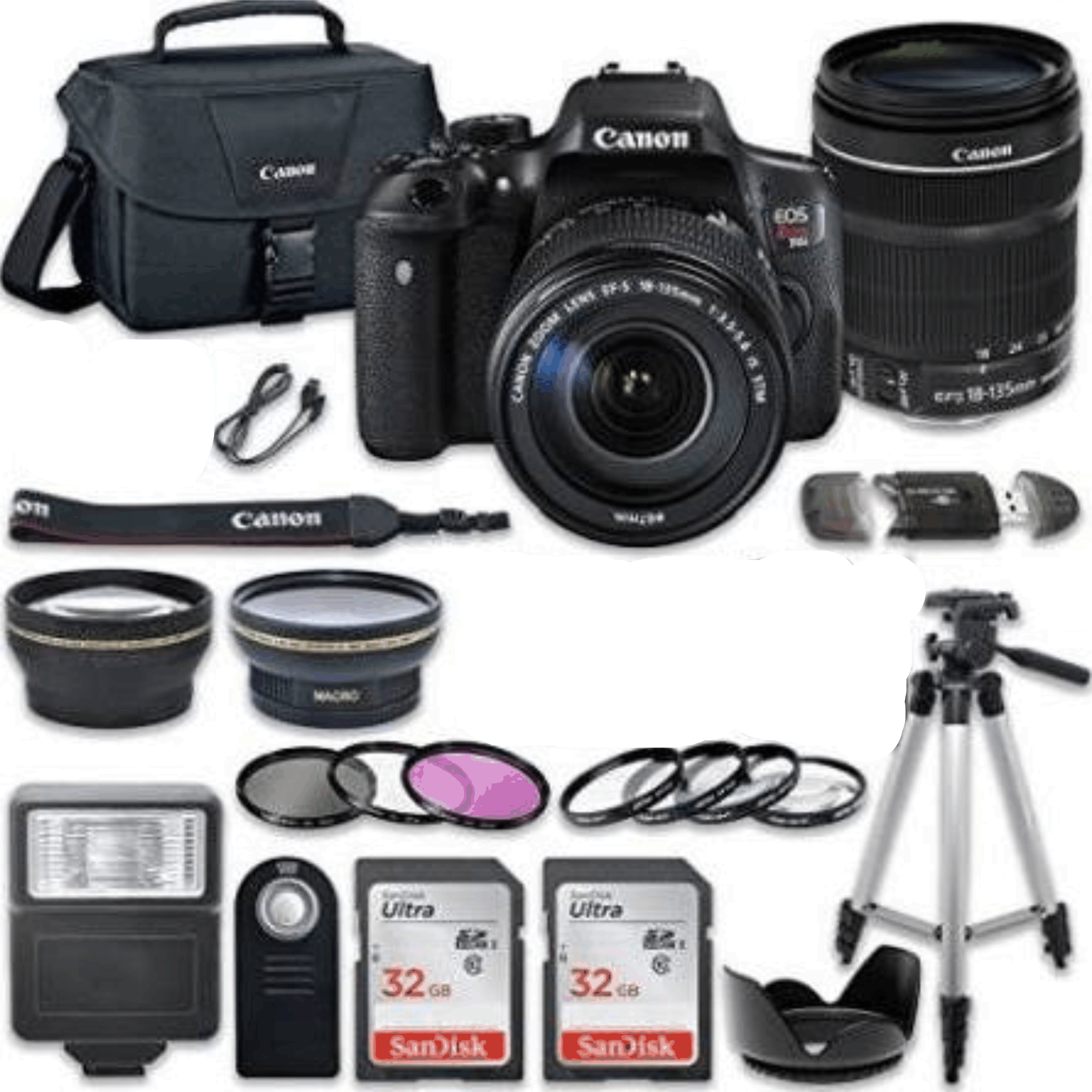 Canon EOS Rebel T6i 24.2 MP Digital SLR Camera Bundle with Canon EF-S 18-135mm f/3.5-5.6 Is STM Lens + 2pc SanDisk 32GB Memory Cards + Accessory Kit 41