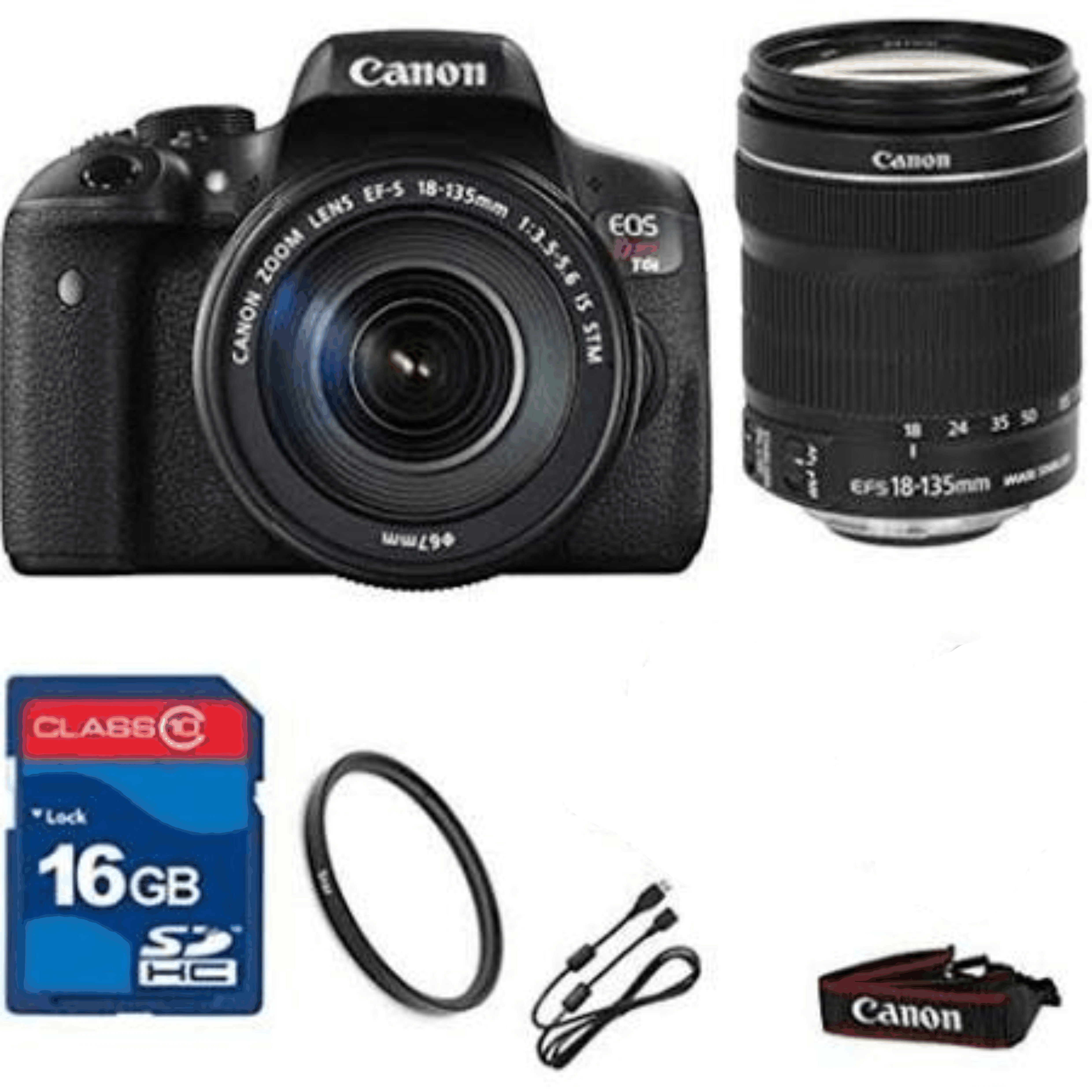 Canon T6i DSLR + 18-135mm Is STM Lens+ 16GB Memory + UV Filter + Deluxe Value  kit 43