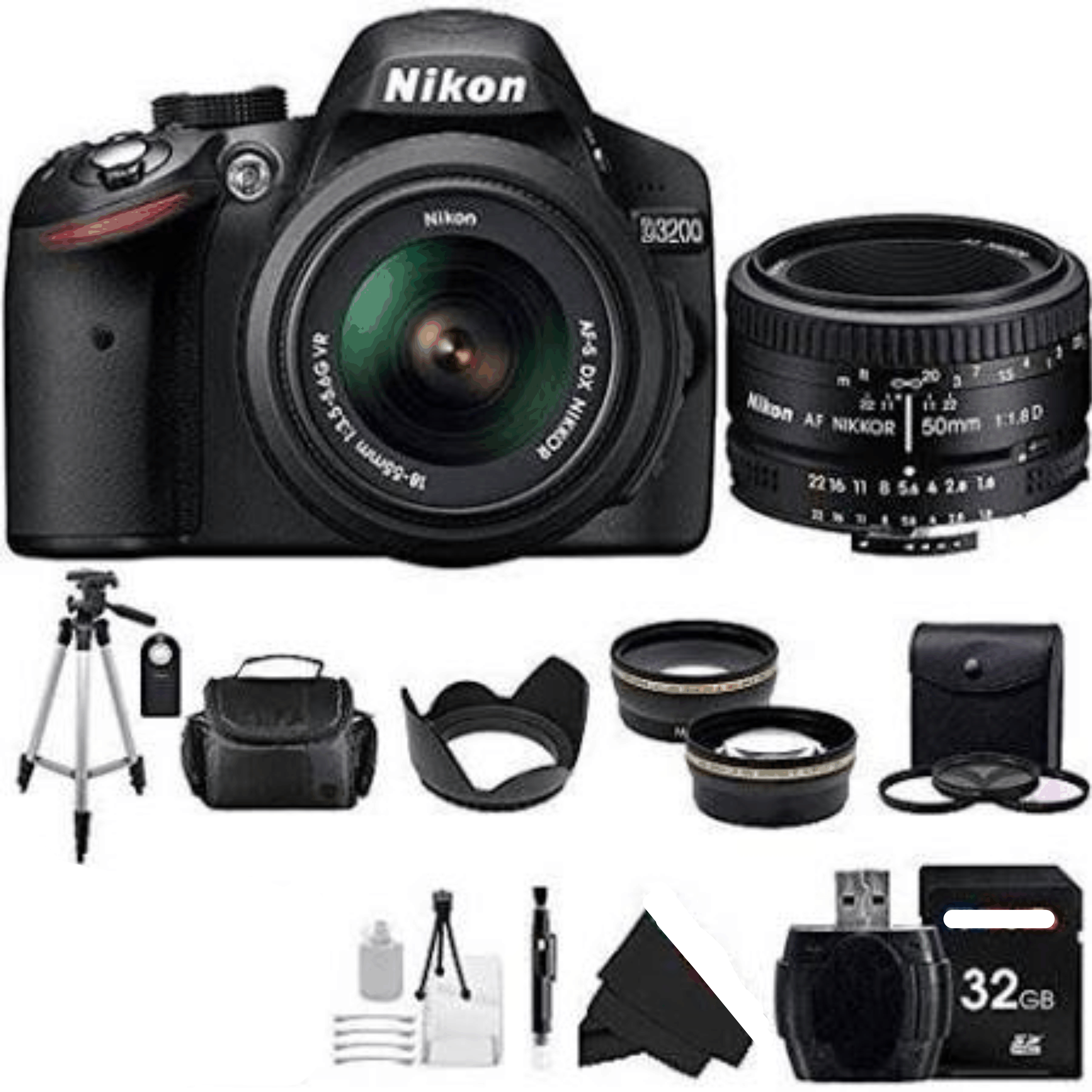 Nikon D3200 24.2 Digital SLR with 18 55mm F 3.5 5.6 AF S DX VR Nikkor Zoom Lens Black KIT 5