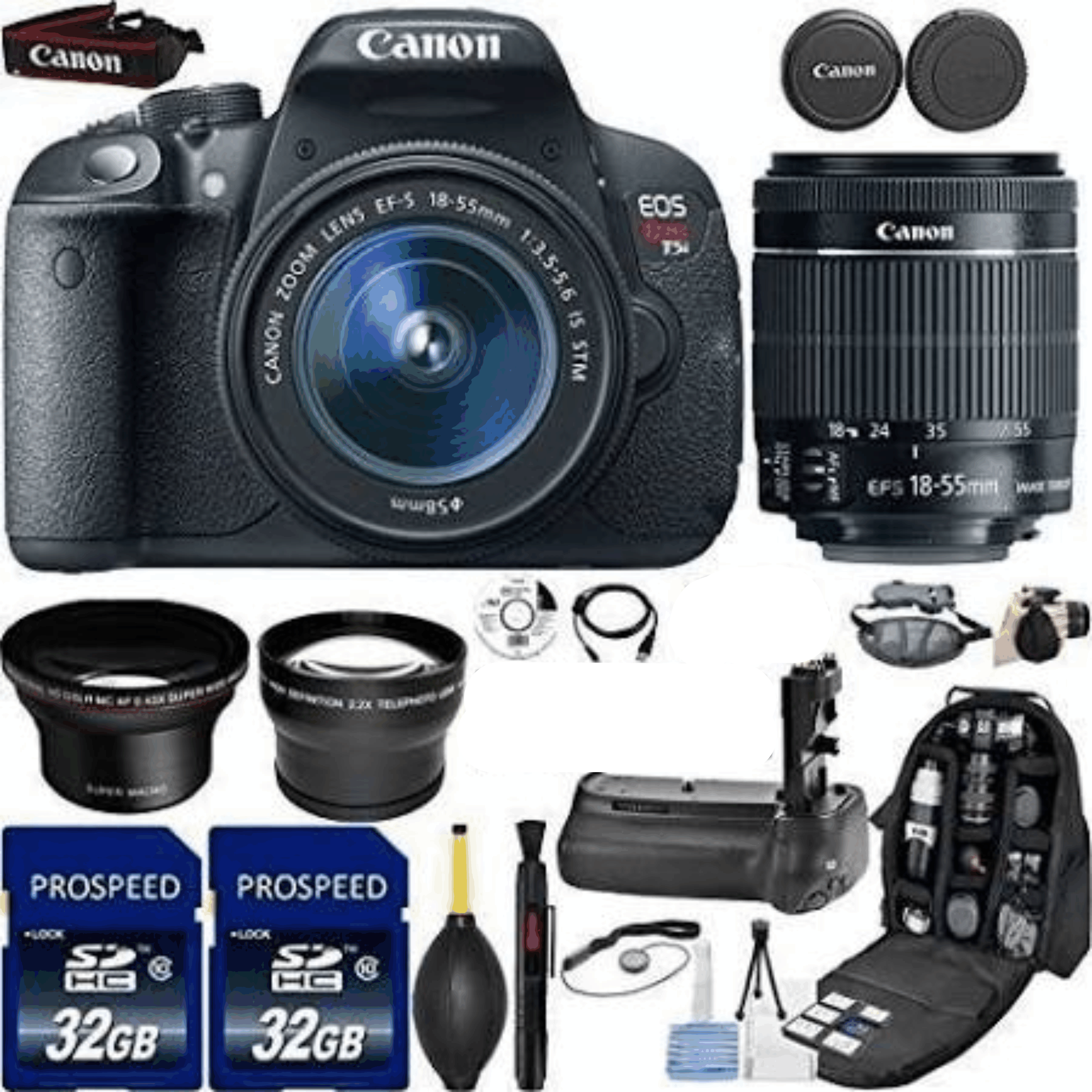 Canon EOS Rebel T5i DSLR Camera with 18 55mm is STM Lens Kit Includes 58mm HD Wide Angle Lens 2 kit 5