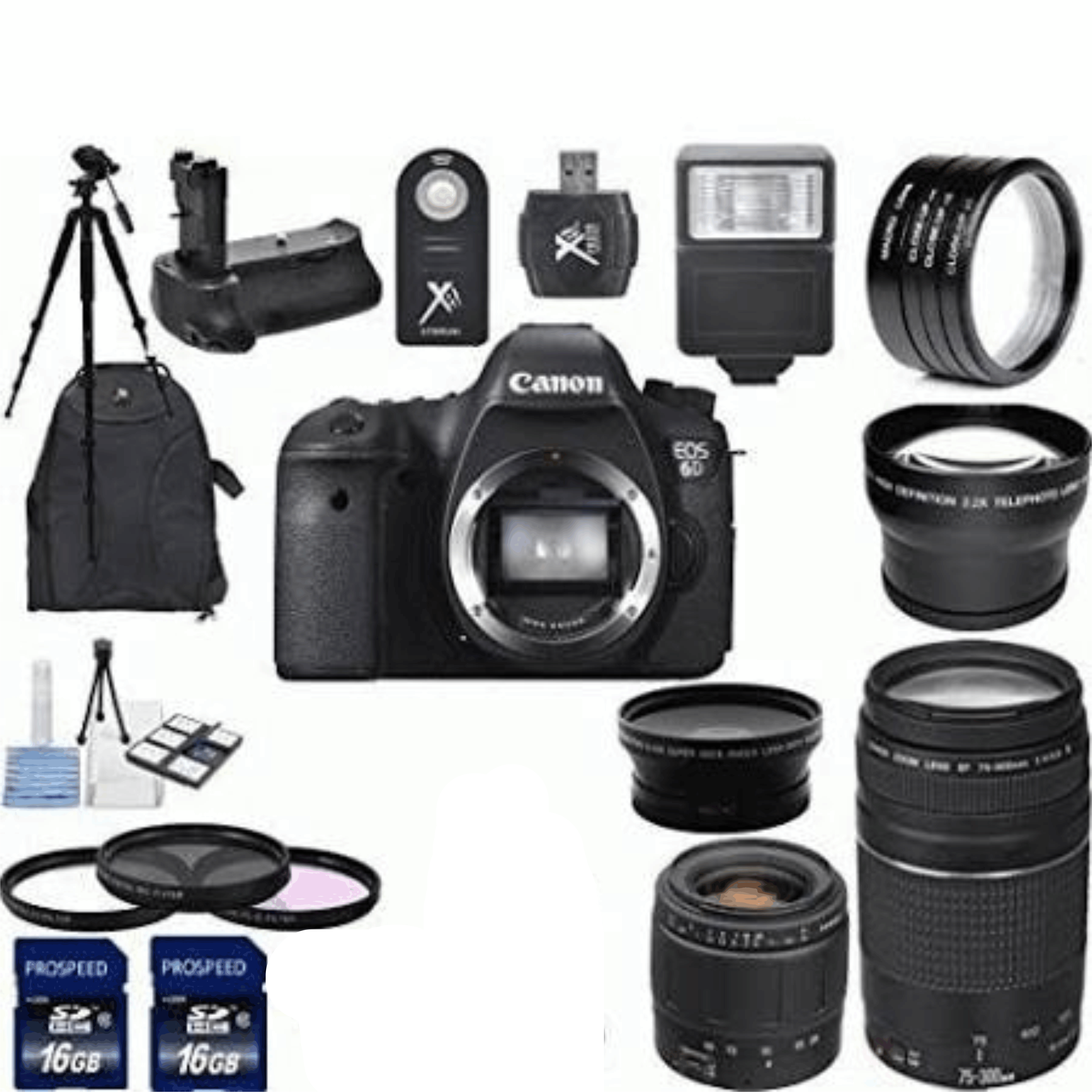 Canon EOS 6D Digital SLR Camera Body with Tamron 28 80mm F 3.5 5.6 Aspherical Lens EF 75 300mm KIT 5