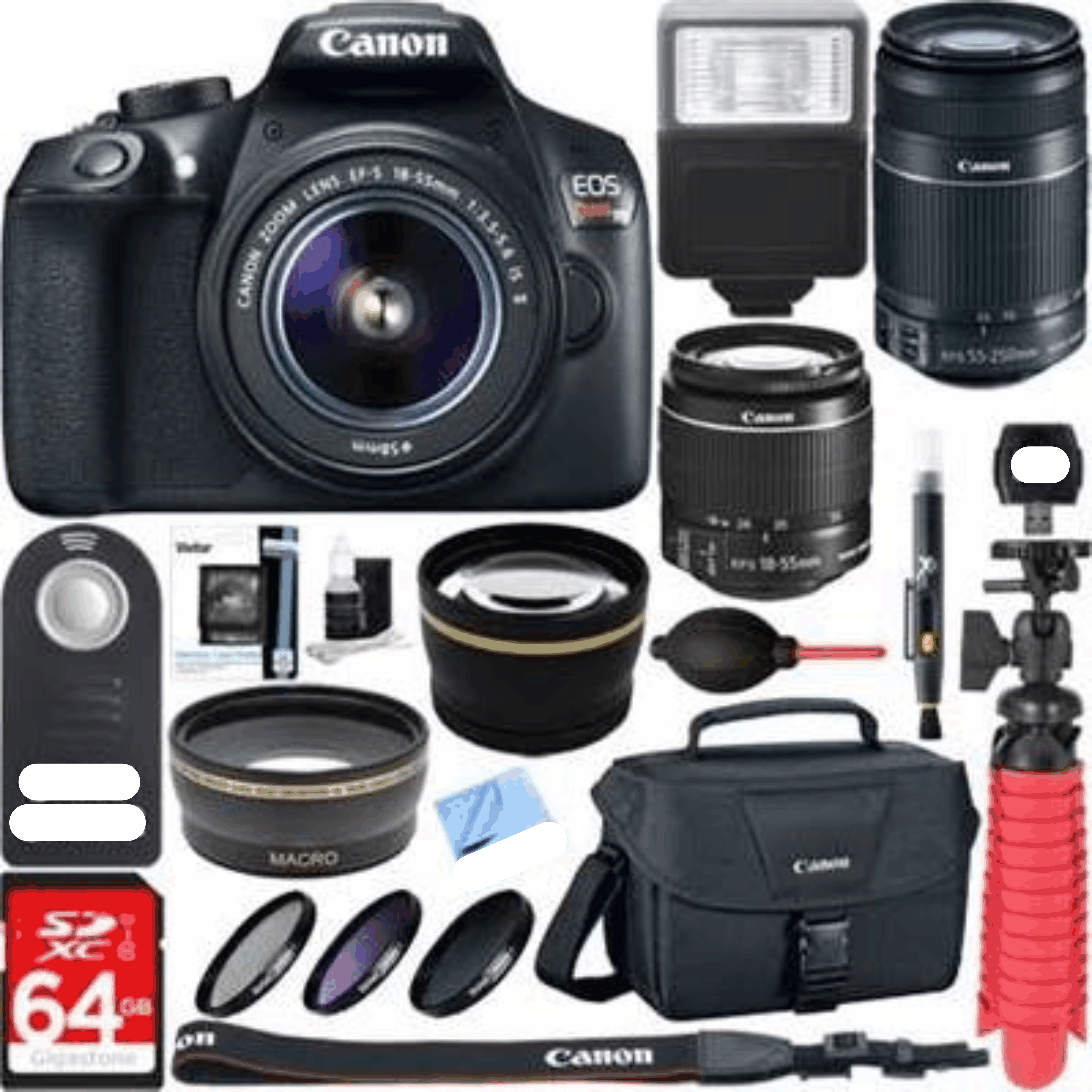 Canon EOS Rebel T6 DSLR Camera with EF-S 18-55mm & 55-250mm is II Lens + Accessory Kit 5